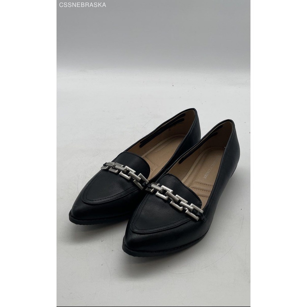 Adrienne Vittadini Black‎ Black Suede Slip-On Flats - Size 9W